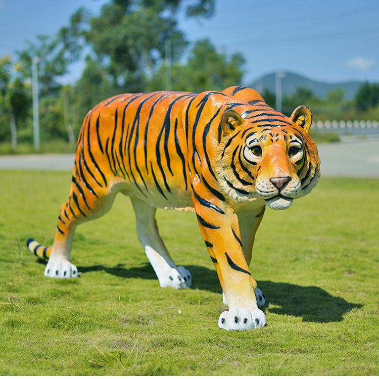 户外仿真大老虎雕塑动物模型装饰园林景观摆件草坪景区假道具摆设 小