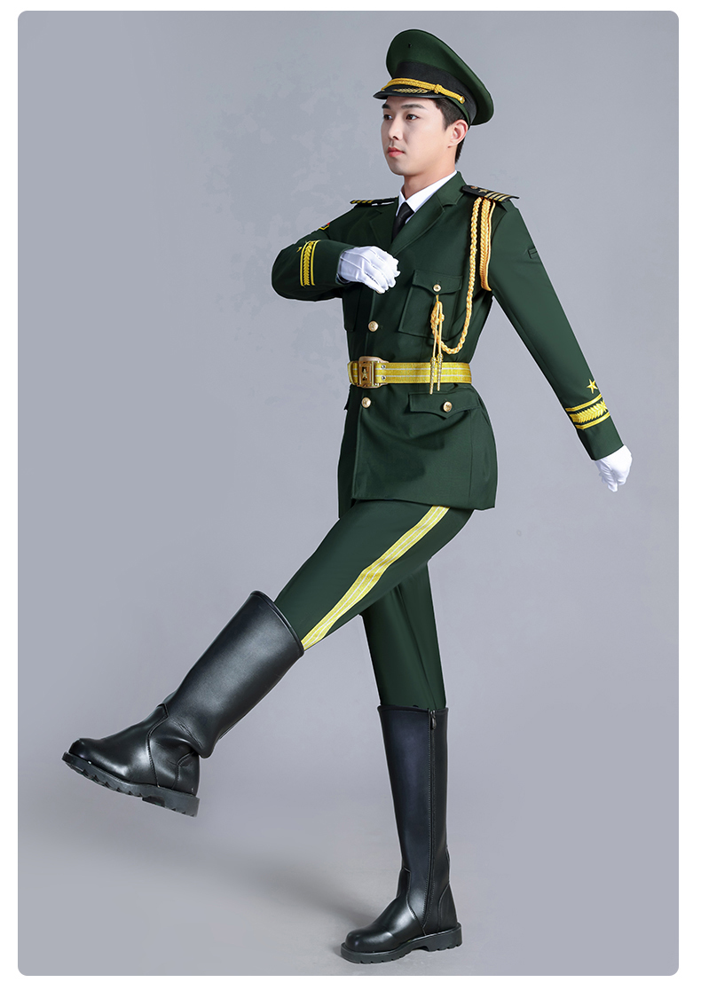 学生国旗护卫队服装队升旗手礼宾服学校升旗仪式乐队礼服 绿色男裤装