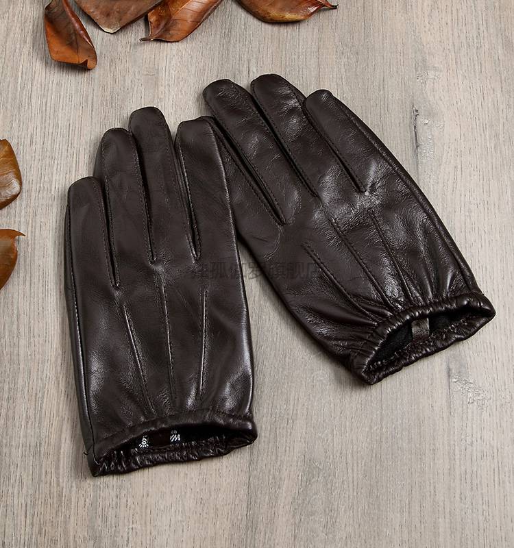大码男式羊皮单层皮手套小山羊男短薄款开车摩托车骑行驾驶春秋季丝里