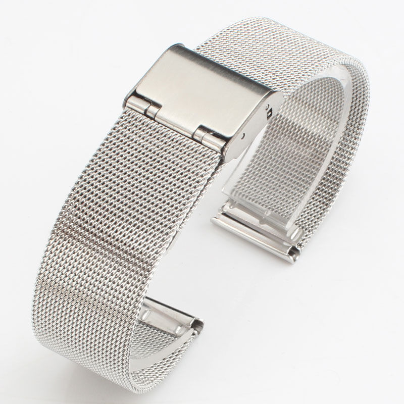 不锈钢男女表带适用于dw米兰尼斯表带04线单智能手表表带金色12mm