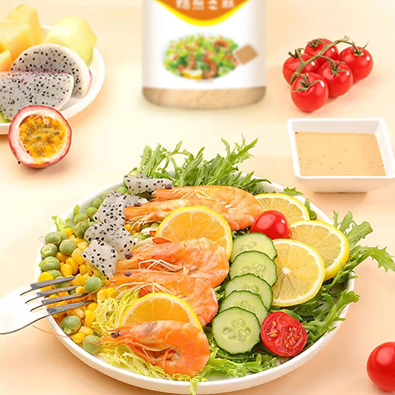 芝麻沙拉酱沙拉蔬菜沙拉酱焙煎芝麻轻食代餐水果蔬菜沙拉调味酱汁2瓶