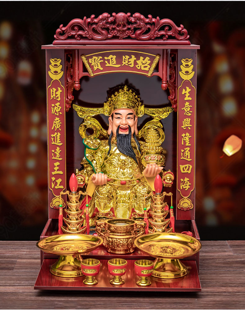 财神爷佛像摆件 财神爷神像佛像店铺供奉家用请文财神武财神关公神像