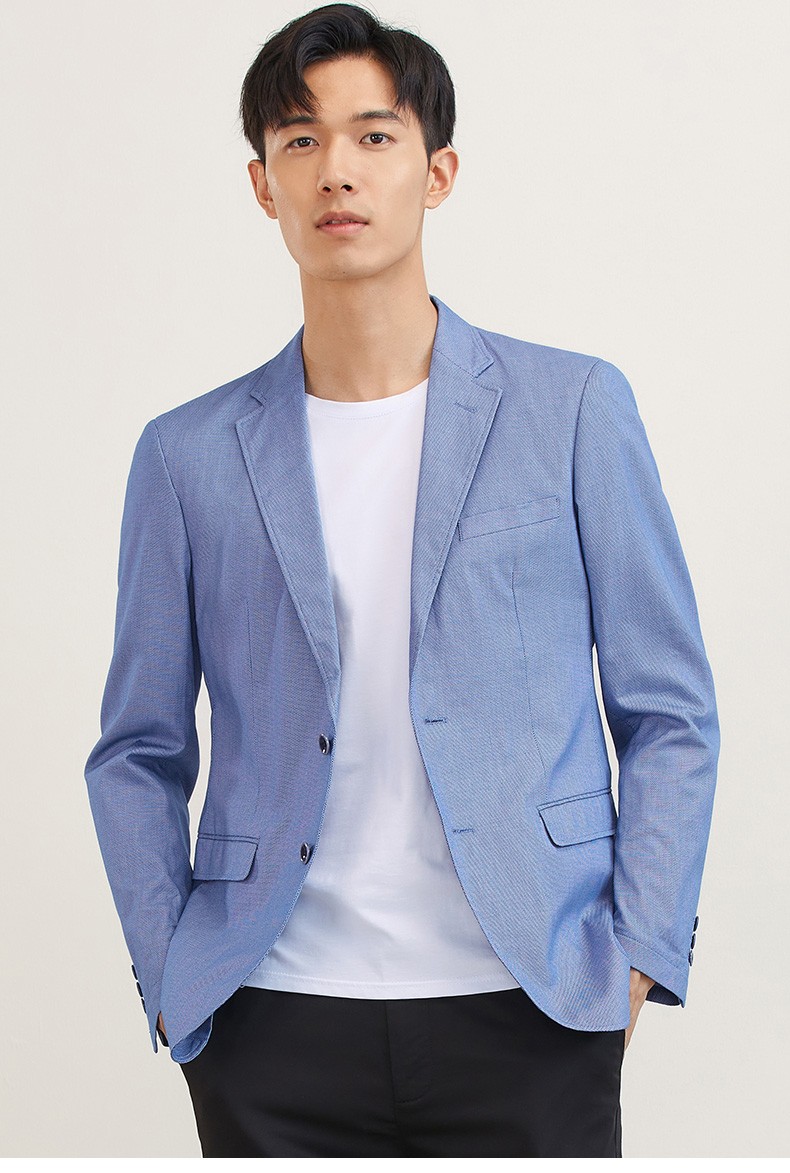 罗蒙男士商务西服新款中青年纯色职业单西外套正装西装男a07蓝色1658