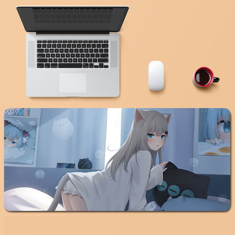 猫羽雫鼠标垫超大号ins风动漫二次元可爱电脑办公电竞桌垫定制普泽罗