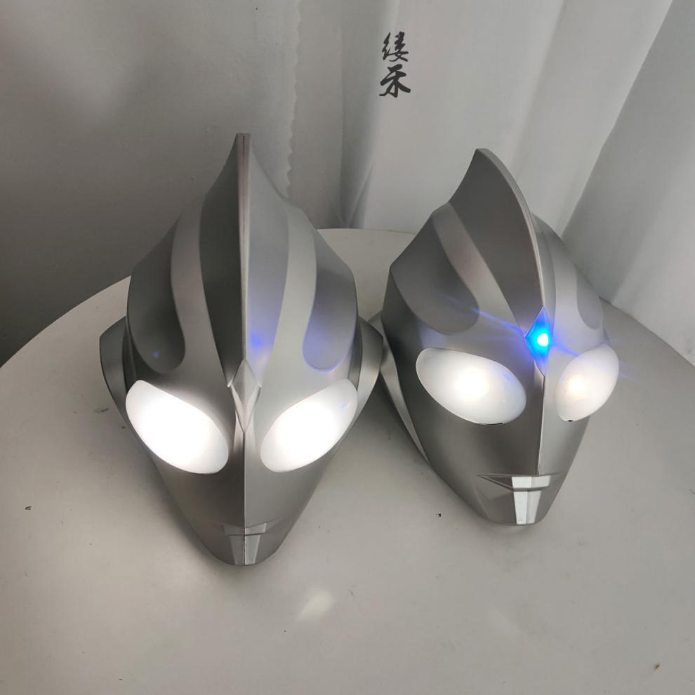 迪迦奥特曼头套cos头盔成人儿童玩具发光面具万圣节道具装饰打扮10d