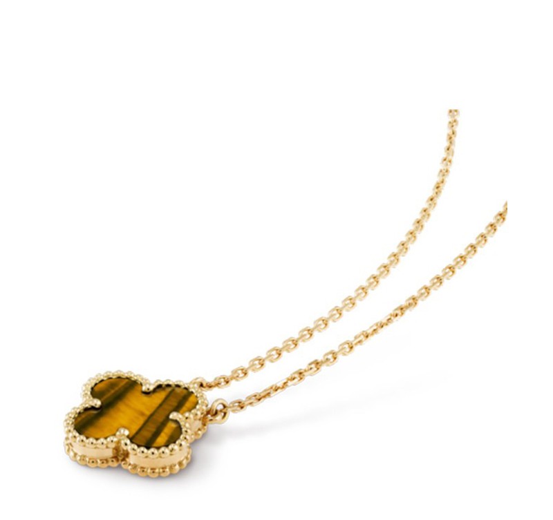 vca/梵克雅宝【买手代购】k金虎眼石四叶草项链 预售 梵克雅宝赠品1