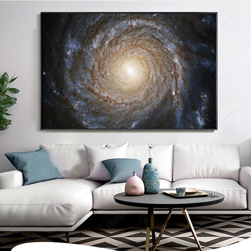 数字油画星空科幻装饰画太空宇宙未来挂画银河系黑洞星际穿越海报定制