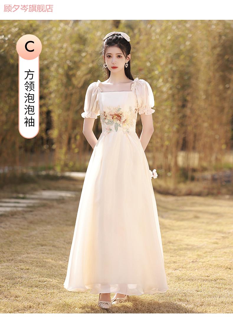 毕业礼服女高中生成人礼服小矮个子微胖女生穿搭平时可穿香槟色伴娘服