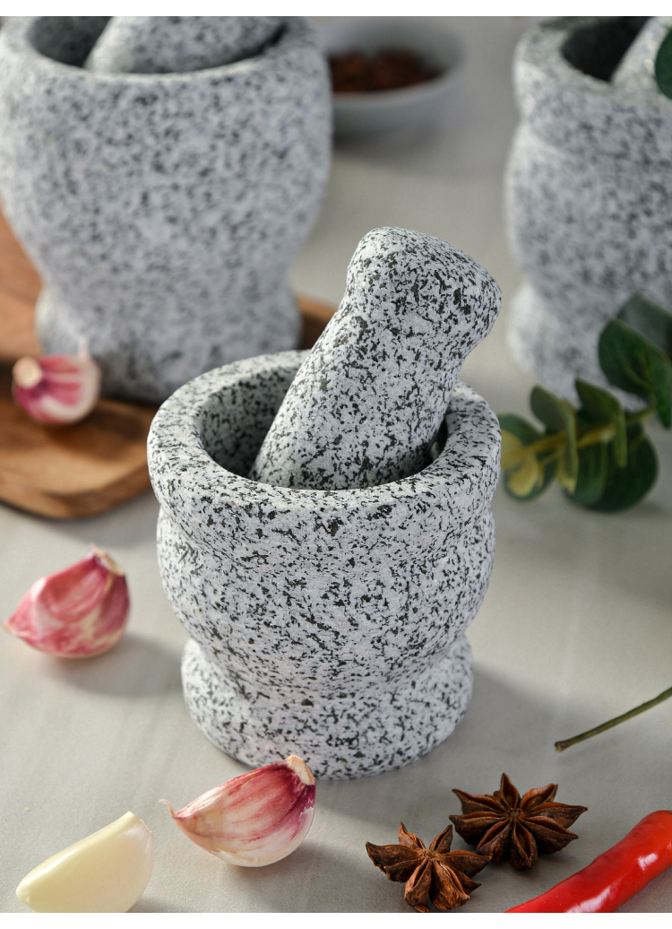 精品天然石头捣蒜器石臼捣药罐对窝子蒜臼子家用砸蒜缸研磨器石椿