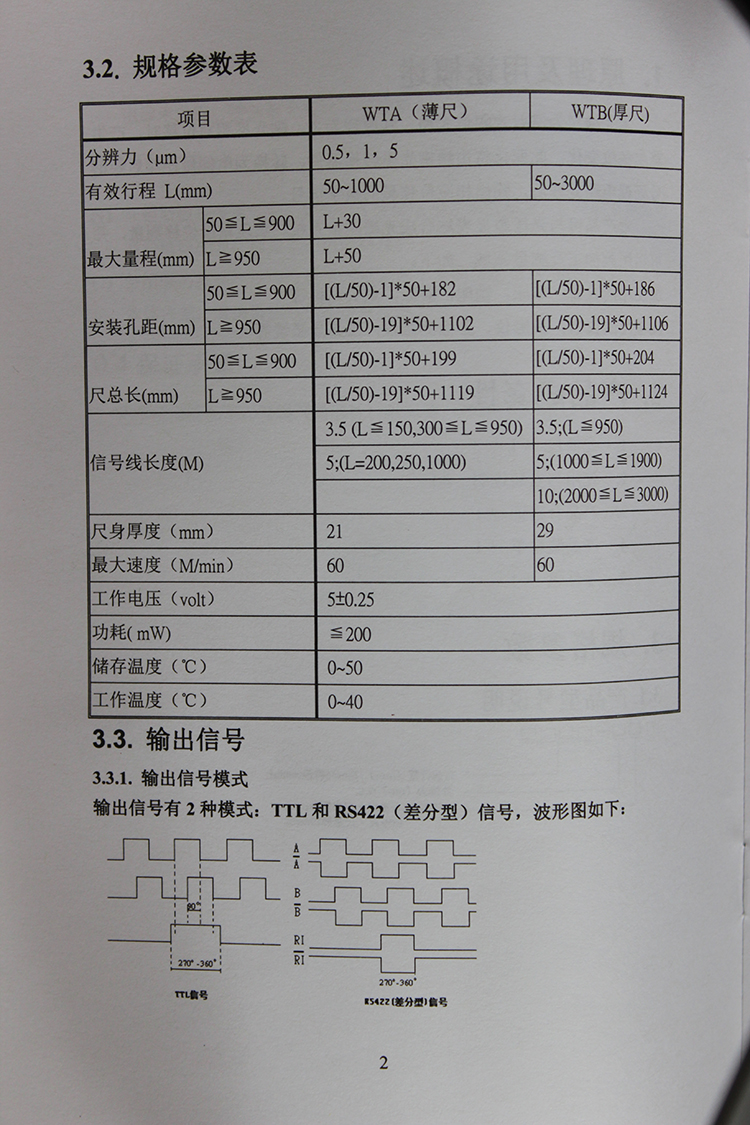 光栅尺电子尺万豪wtb5万濠光栅尺位移数显表尺铣床电子尺wtb51500mm