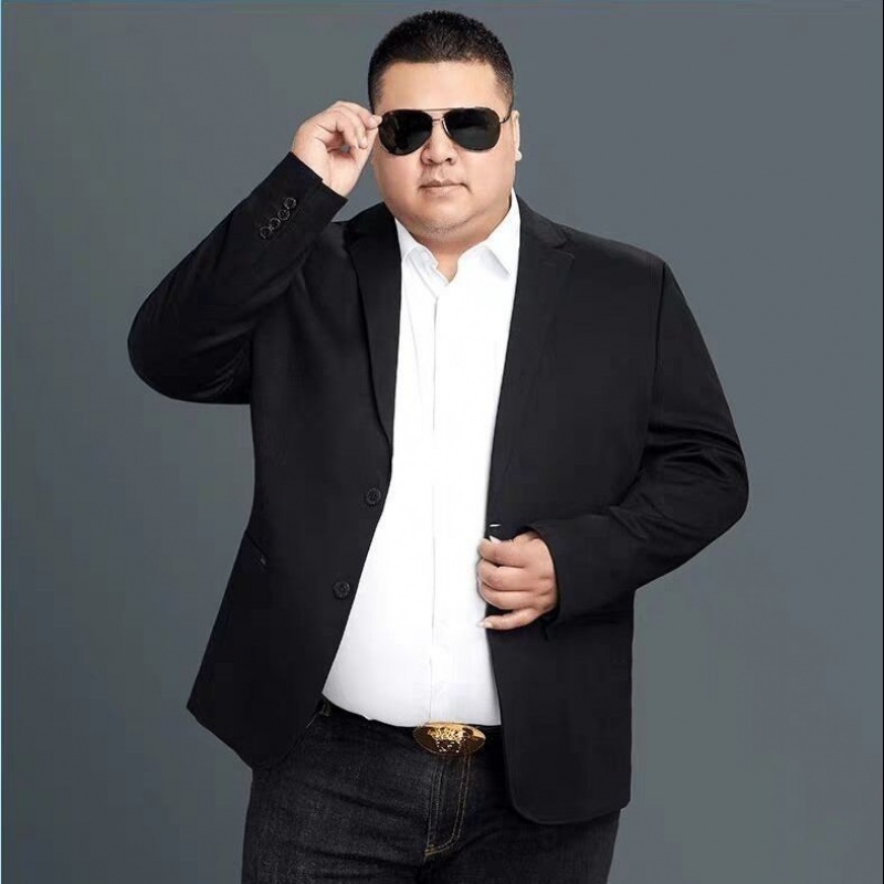 加肥加大码西服外套男秋冬休闲西装胖子休闲商务宽松肥佬便服单西灰色