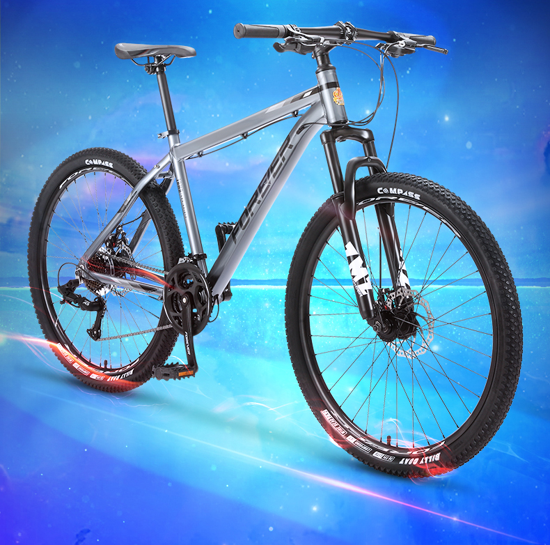 2021新款上海永久牌山地自行车24速26寸变速越野内走线铝合金车架黑红