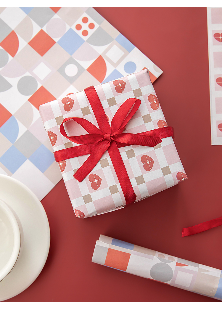 礼物包装纸礼品包装彩色可爱简约ins风男女生日情人节新年礼物花艺礼