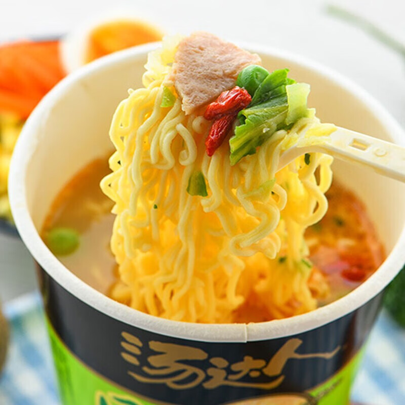 统一汤达人方便面混合杯装*6杯 日式酸辣豚骨海鲜拉面 韩式辣牛肉汤面