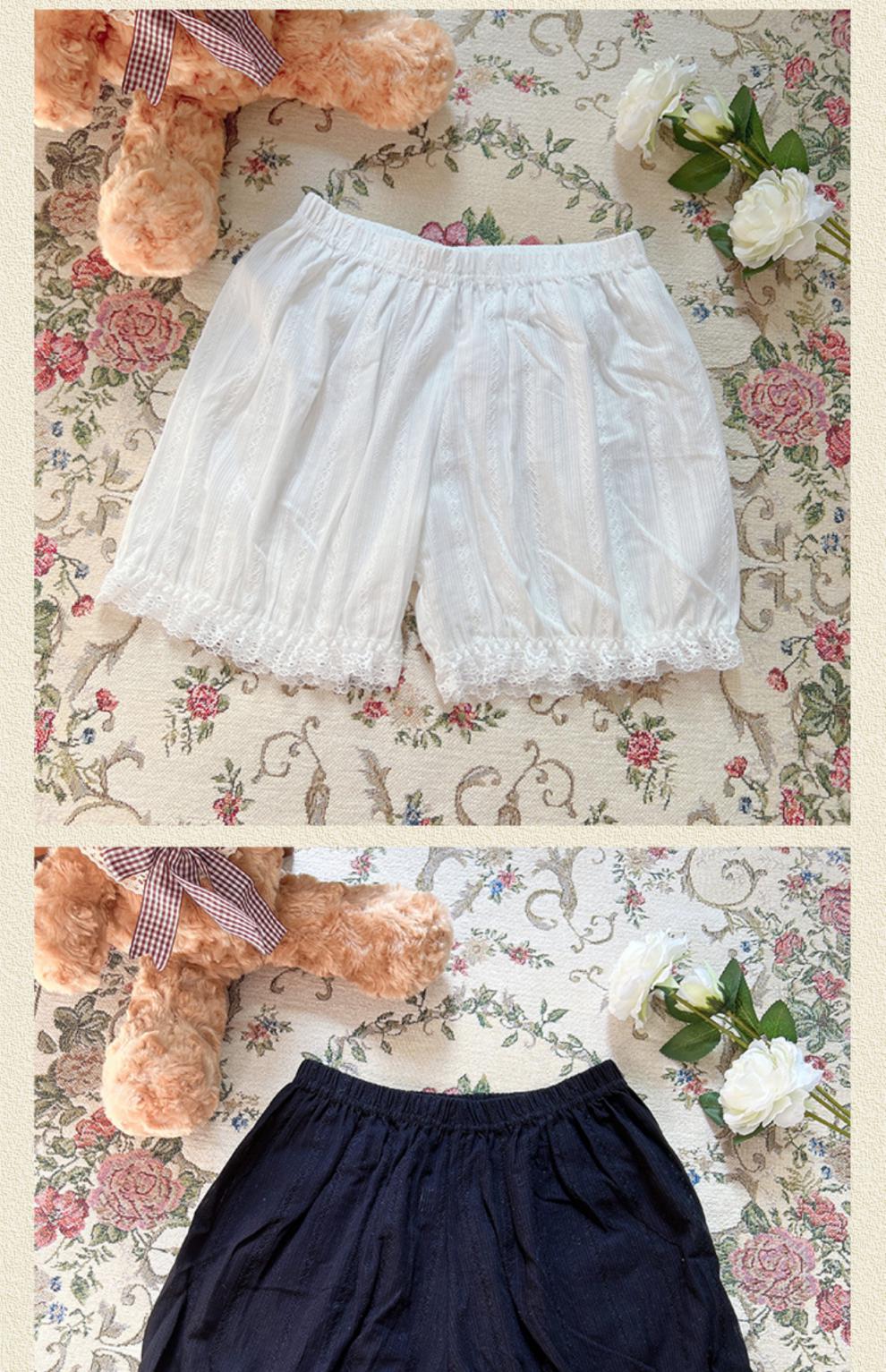 安全裤夏季放纯棉南瓜裤宽松可爱灯笼裤内搭女裳淇双层白色均码