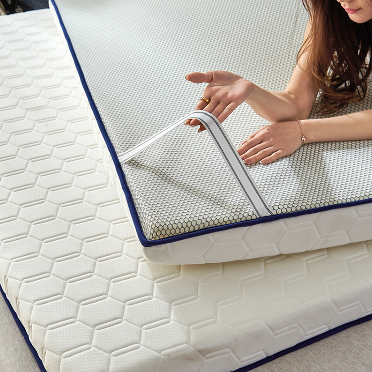 针织乳胶记忆棉床垫高回弹透气防滑垫可折叠宿舍易收纳榻榻米软垫