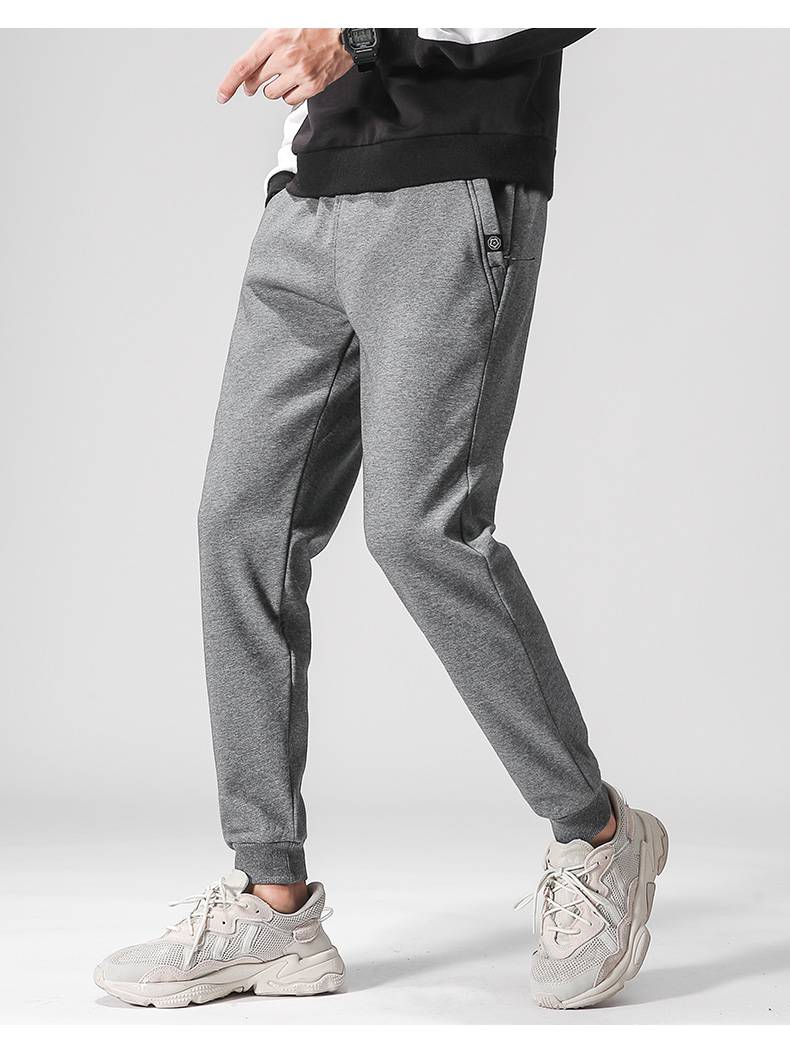 南极人休闲裤男加绒加厚束脚九分裤时尚男厚款运动男裤秋冬季潮流学生