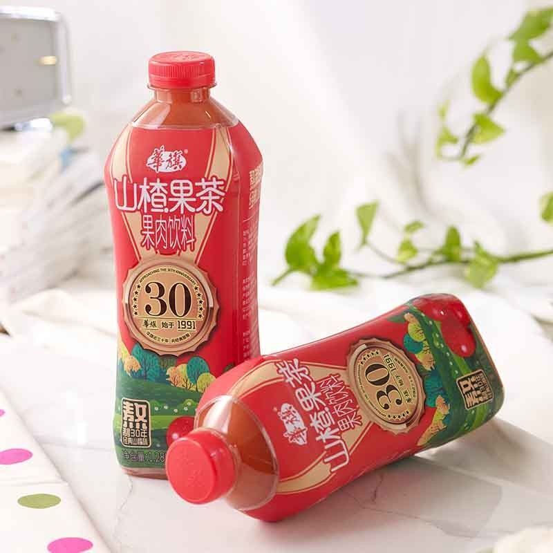 花旗山楂果茶 果肉饮料经典原味蔗糖不含糖果肉饮料整箱 400ml*12华旗