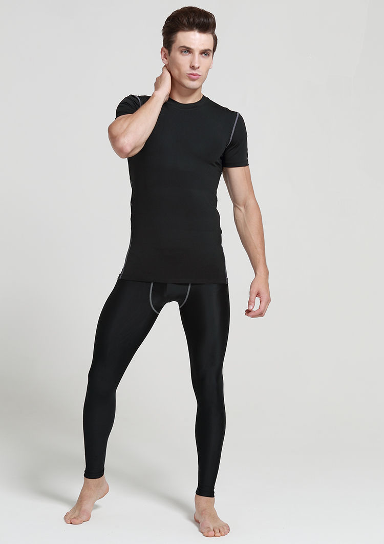 怒赞跑步紧身裤男篮球短裤田径训练高弹性长裤速干健身打底裤套装