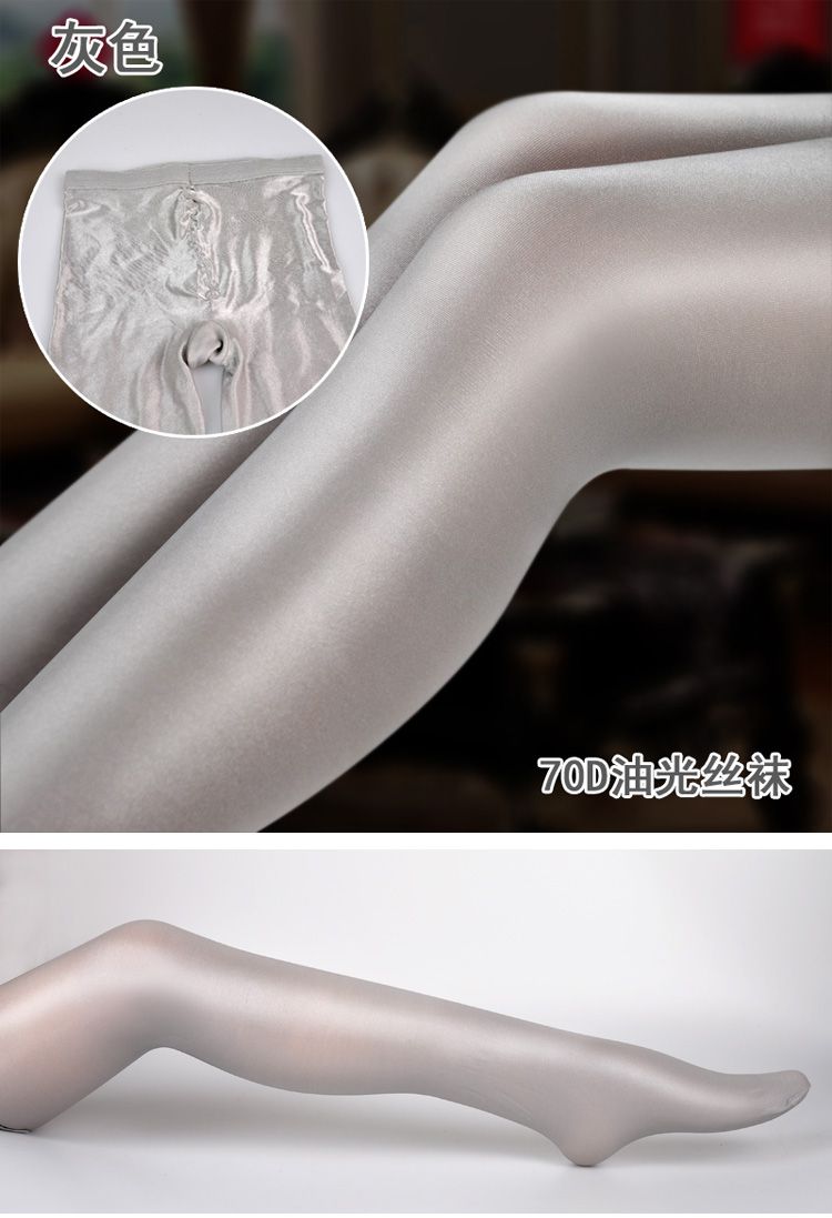 油光马油袜薄款70d舍宾瑜伽油光反光演出袜舞蹈袜亮光开裆闭裆70d开裆