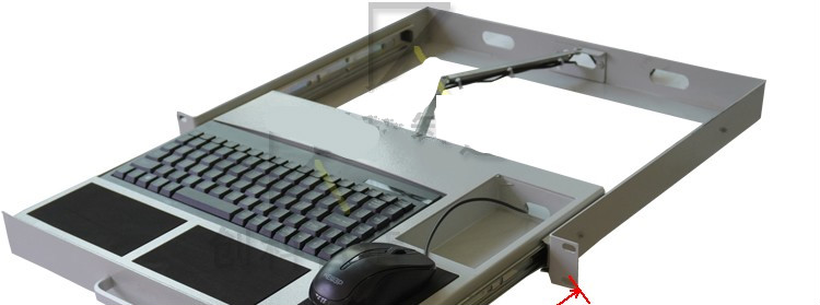 1u上架式键盘抽屉键盘机柜usb键盘lkb90工业黑色键盘工业抽屉工控