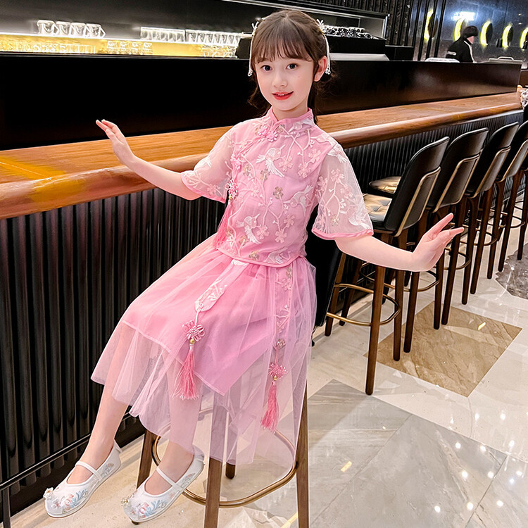 【蒙迪】汉女童夏季汉服飘逸儿童古装超仙3-12岁小女孩纱裙公主裙中国