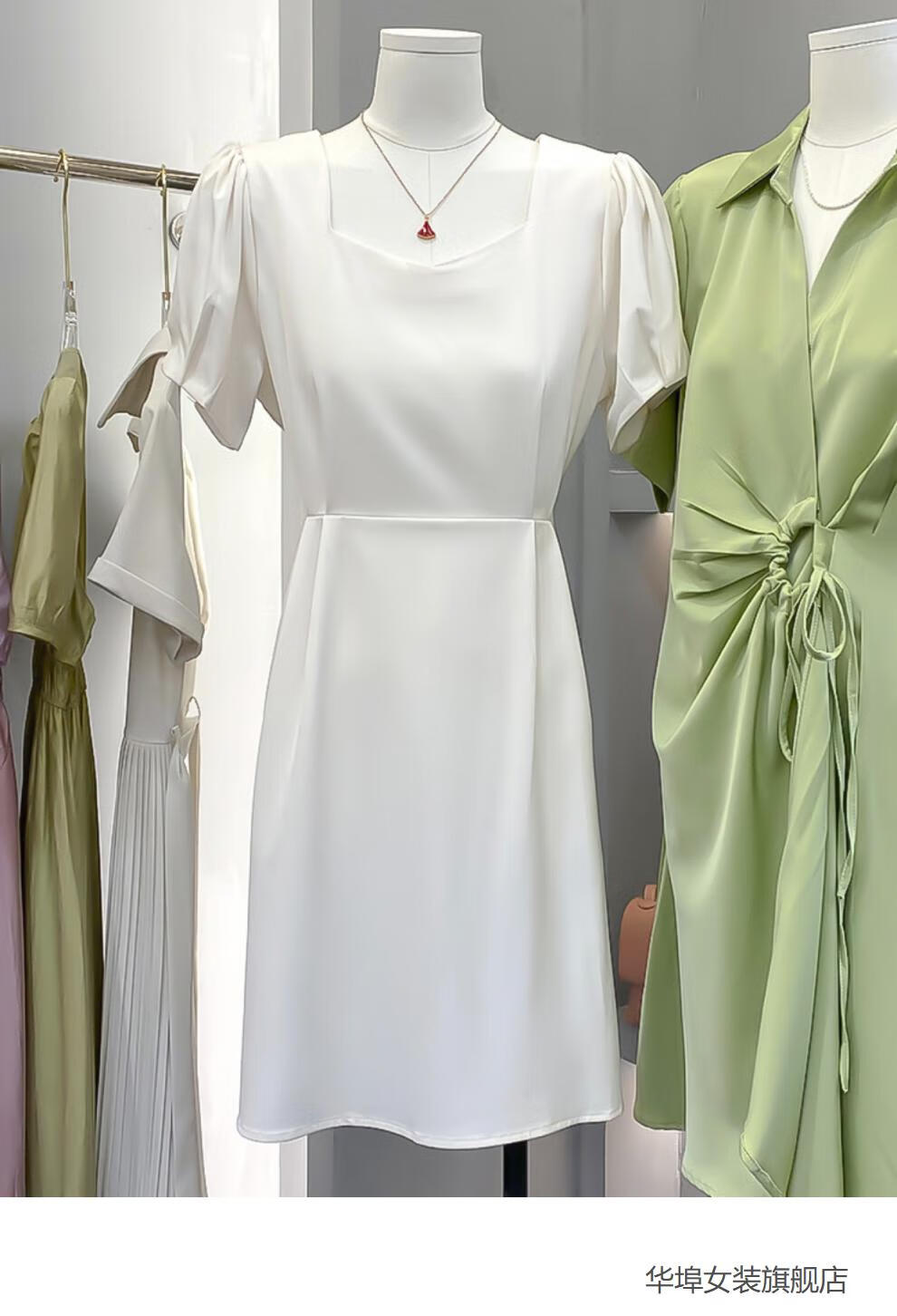 高品质今年流行款麦寻女装新款时尚名媛风气质短袖连衣裙夏季2022新款