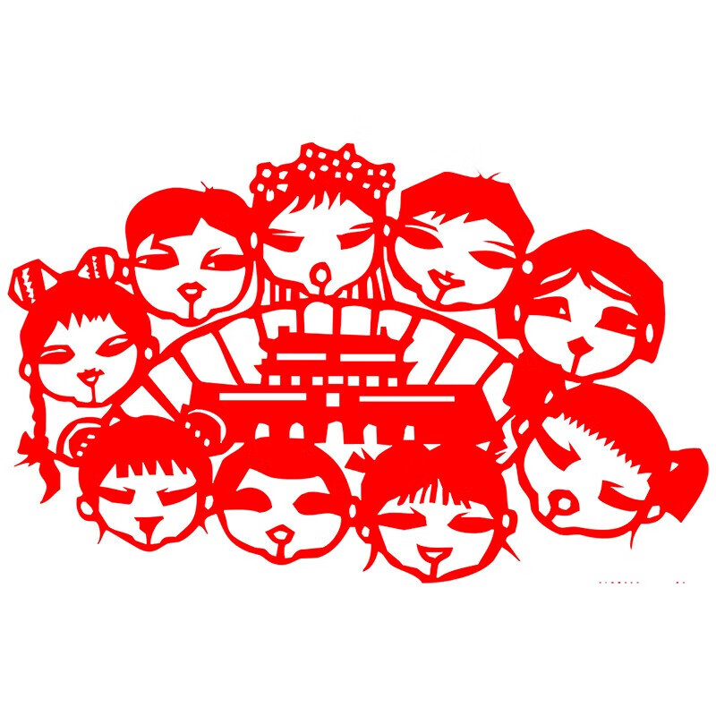 fgacct 爱国主题剪纸成品手工我爱祖国艺术窗花儿童中国风国庆中国梦