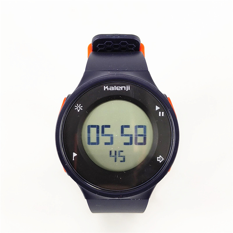 运动手表男w500中学生电子表女简约游泳防水表带表带单排单针扣黑色