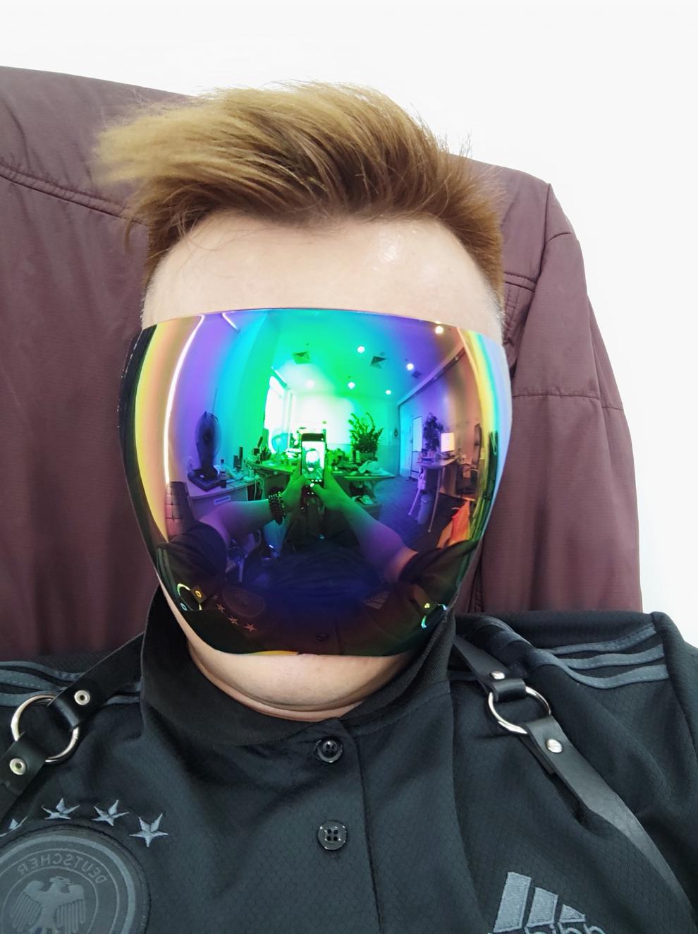 社恐面具全脸帅气机能风面罩游戏挡脸潮流镜面子男女时尚神秘镀膜面罩