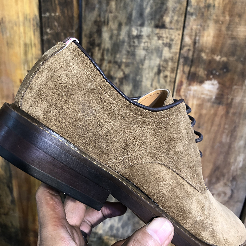翻毛皮鞋 英式复古翻毛皮男鞋 街头型男休闲皮鞋 卡其色 40【图片