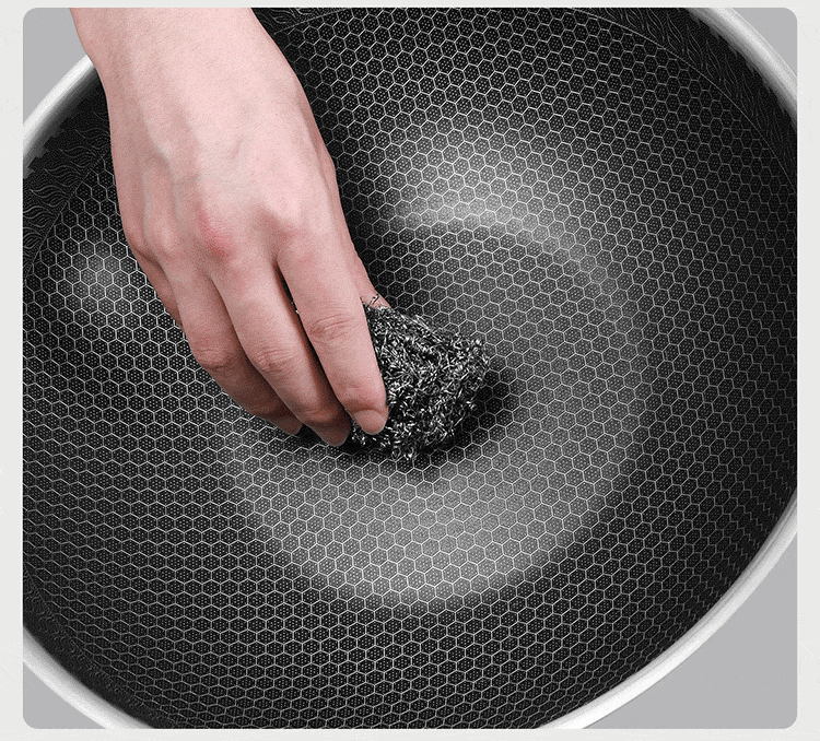 小米有品美仕杰不锈钢蜂窝全面屏网纹炒锅不粘锅炒菜锅30cm耐刮耐磨