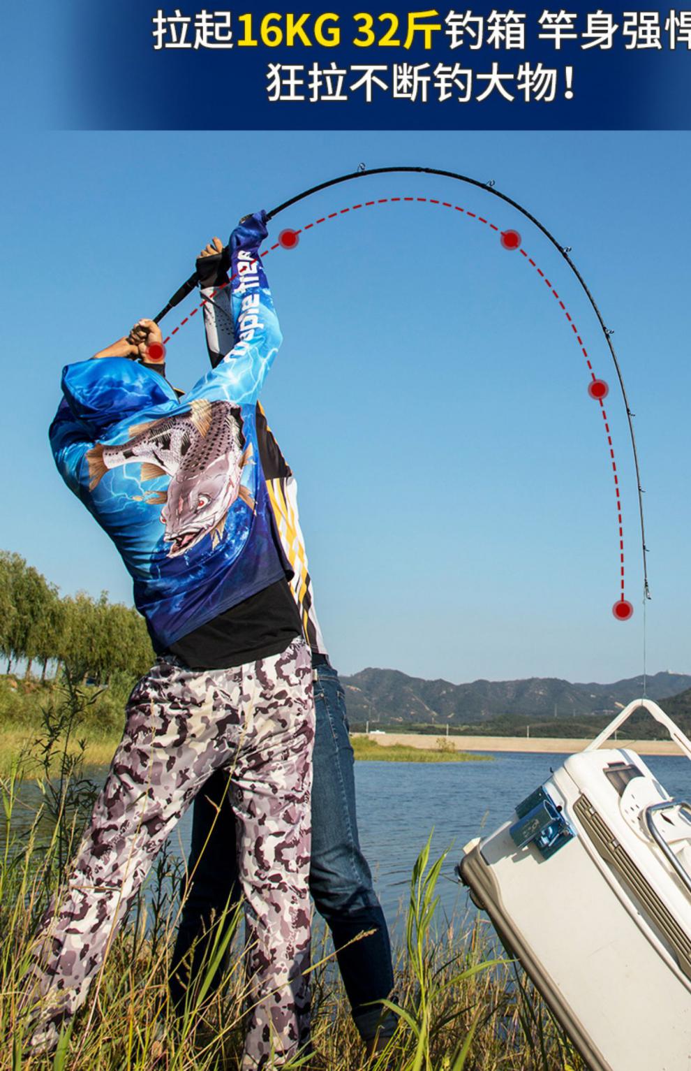 旗舰雷强竿黑鱼竿路亚竿远投打黑超硬碳素杆鲈鱼雷竿套装单竿雪雁战雷