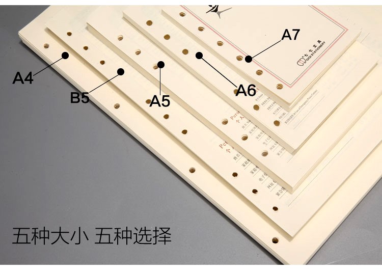 小郎人精品道林活页替芯a6a5六孔纸b5九孔横线a4四孔空白记事本子内页