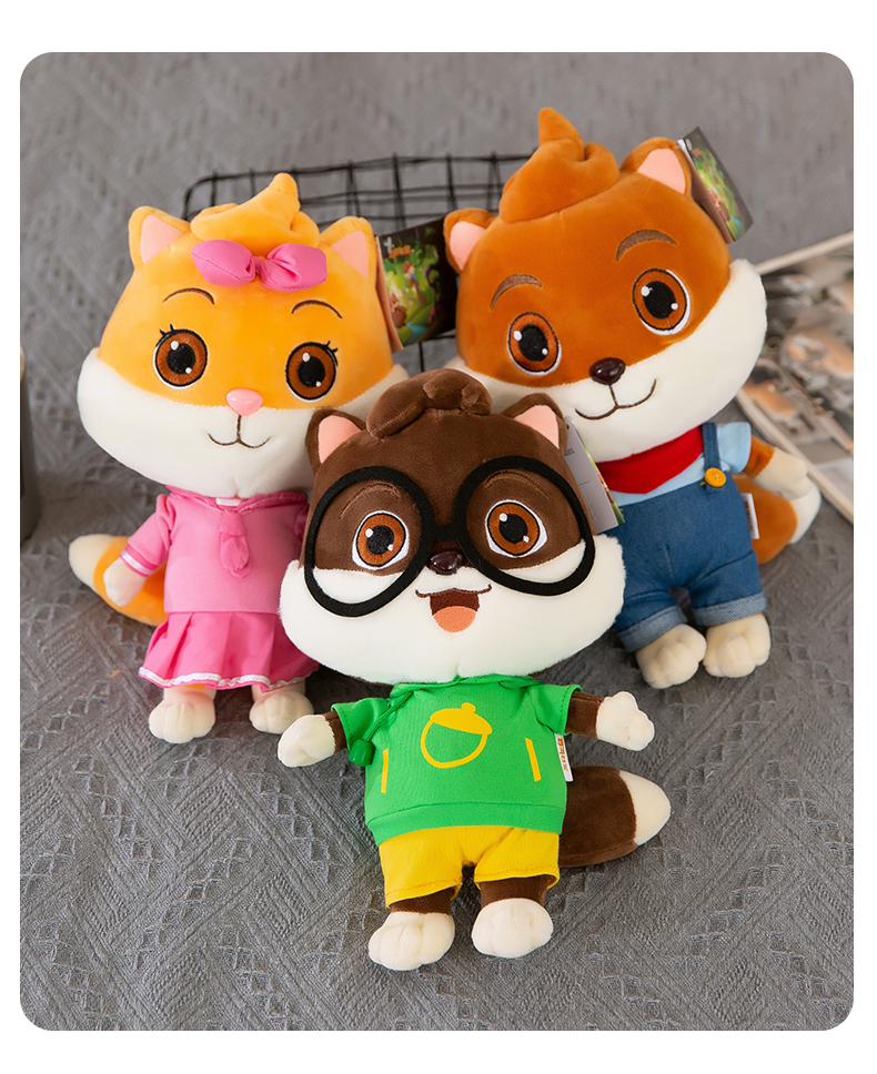 三只松鼠玩偶毛绒玩具可爱小美鼠鼠小健酷玩偶毛类娃娃儿童松鼠小建30