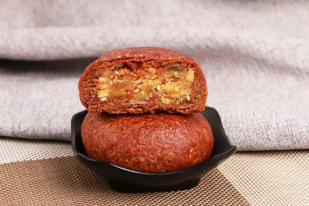 现做现发网红茶糖混糖广式亚麻籽油月饼五仁枣蓉月饼香酥月饼 黄酥