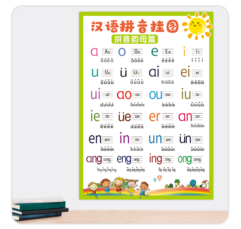 一年级汉语拼音26字母表墙贴 小学声母韵母整体认读音节贴画 笔画名称