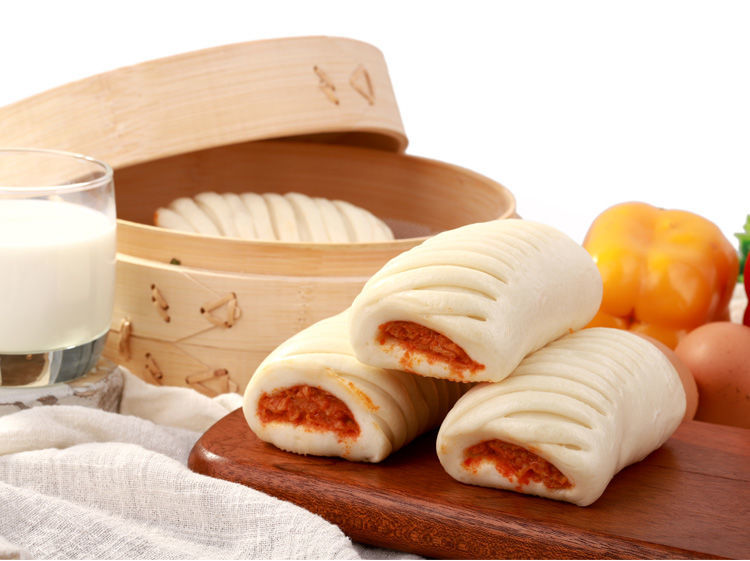 奥尔良鸡肉卷鸡丝卷早餐速食花卷微波即食包子面点商用速冻面点 金丝