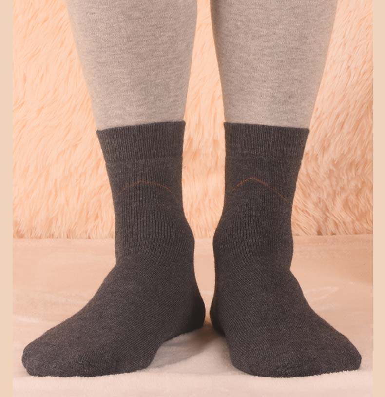 恒源祥羊毛袜子男士秋冬季加厚款保暖老头户外东北旅游秋冬雪地袜藏青