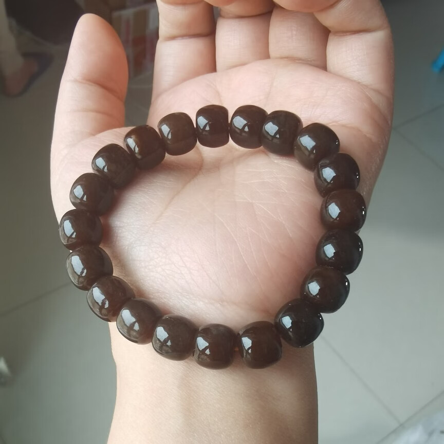 珍韵缘新疆和田玉糖玉手链且末糖老型珠手串料细油润男女款浅糖玉手链