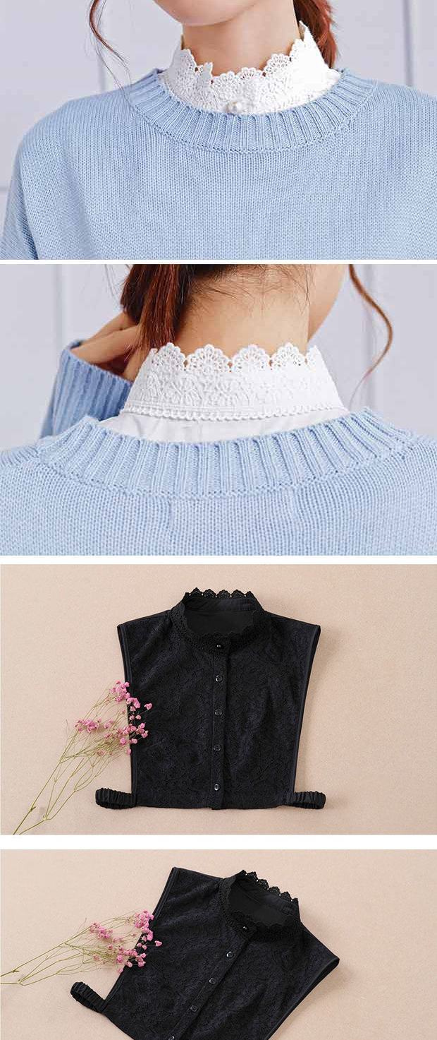 新品假领女新款毛衣装饰假领子女特蕾娅公主领白色立领多功能女士衣领