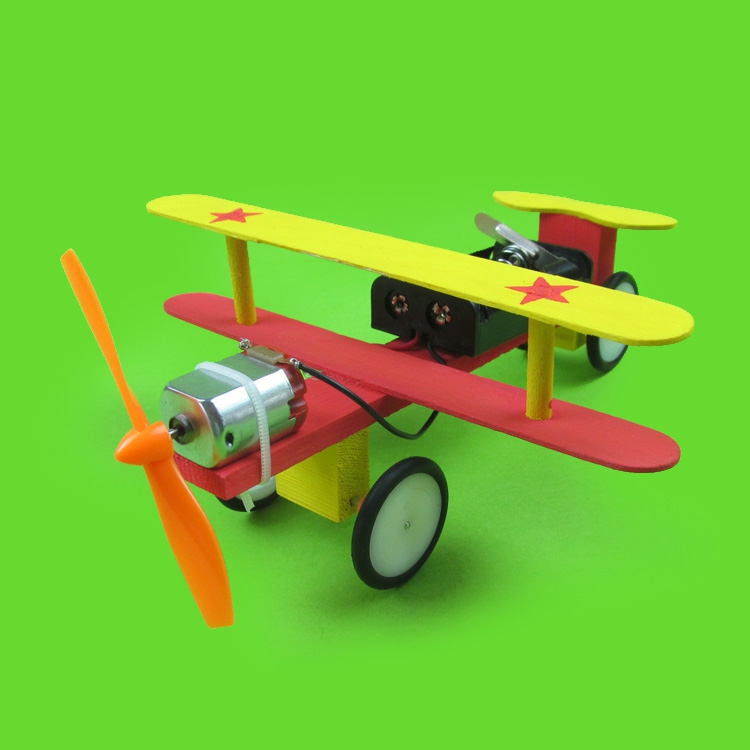 可滑行 电动科学制作滑行飞机 学生手工制作材料diy小发明自制飞机