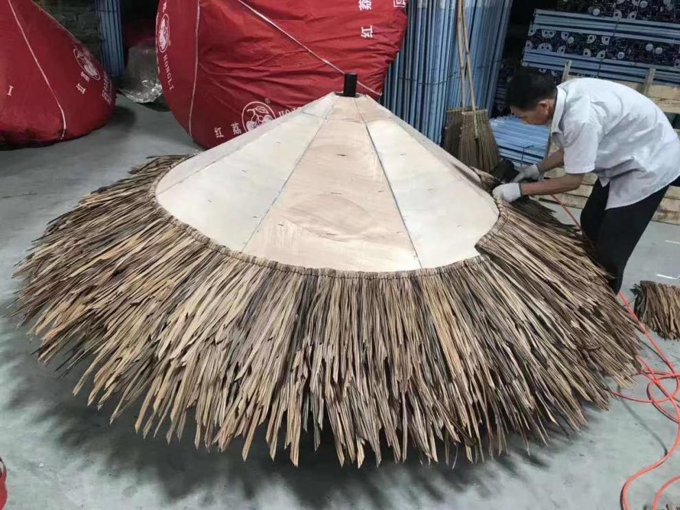 新款茅草屋顶毛草塑料仿真稻草民宿农家乐特色茅草房假茅草瓦1米j玉米