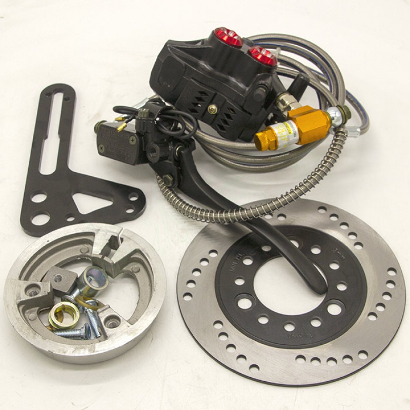碟刹总成套装abs改装碟刹通用配件的 110鼓上左下右220盘ab泵【图片