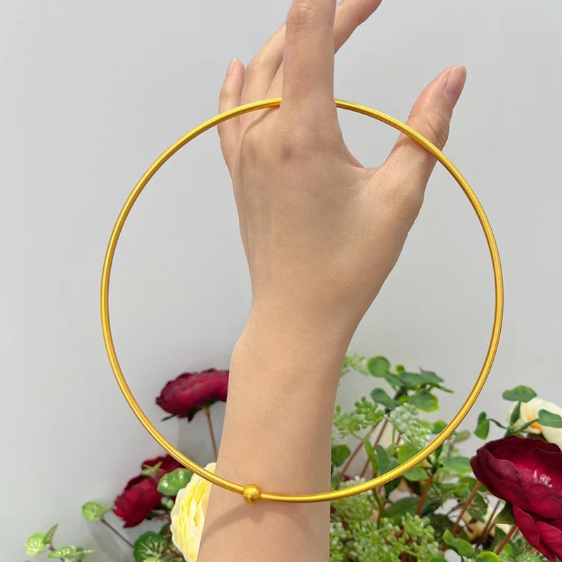 老凤凰新品古法黄金爱心项圈足金999女士个性潮流项链高定气质轻奢