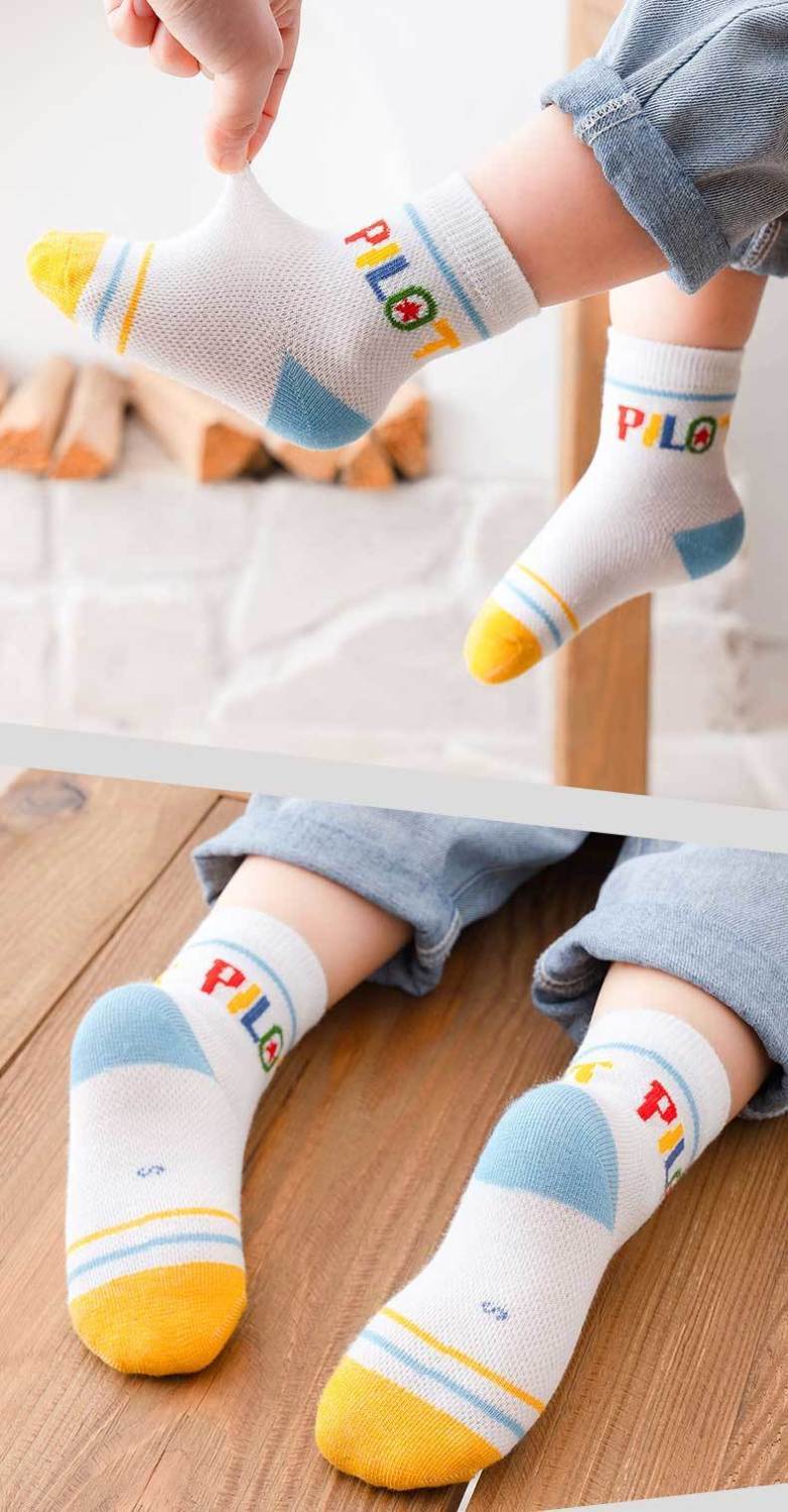 儿童袜子春夏季薄款童袜新生儿透气网眼婴儿袜子宝宝小中大童袜子5双