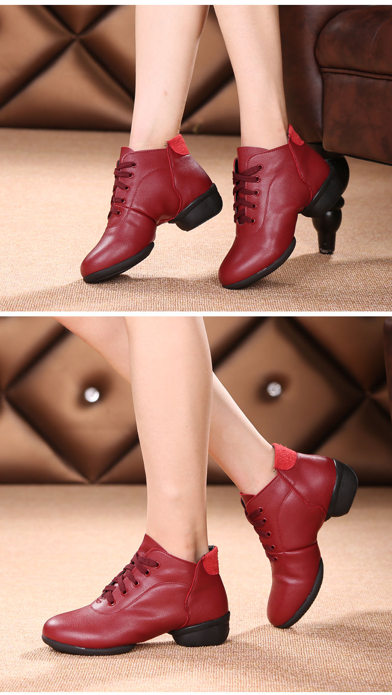 新款高品质广场舞鞋女真皮广场舞鞋女水兵舞跳舞鞋爵士舞软底舞蹈鞋