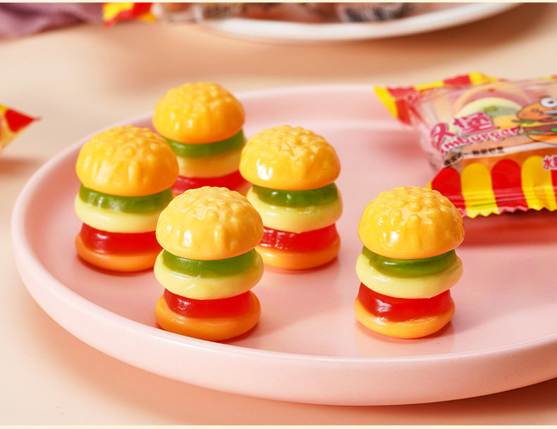 橡皮汉堡糖果汁橡皮糖可爱汉堡软糖儿童礼包糖果零食买50g50g品尝款