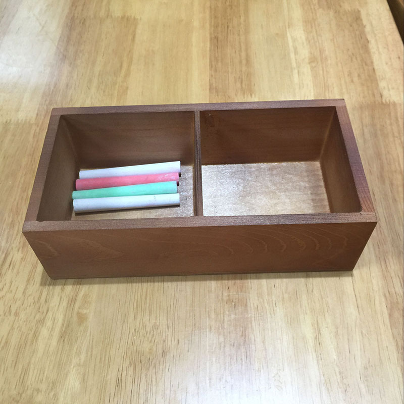 粉笔盒讲台用学校讲桌粉笔盒木质办公桌面整理收纳盒2格粉笔收纳盒