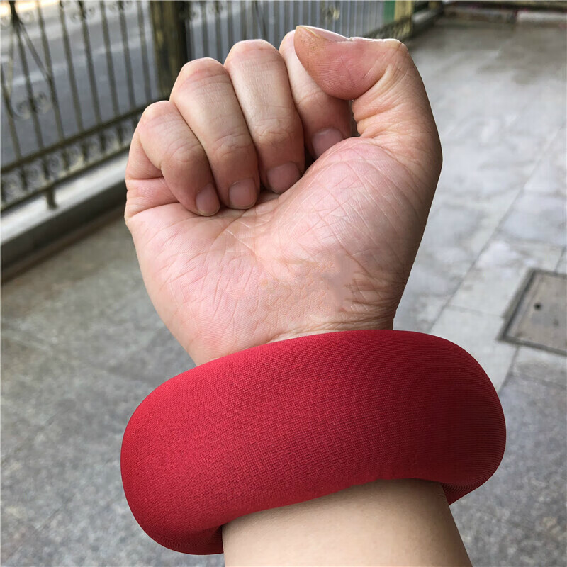 沙袋沙绑腿绑手加重护腕跑步负重装备沙包带绑脚护腕男女 红色 绑手腕
